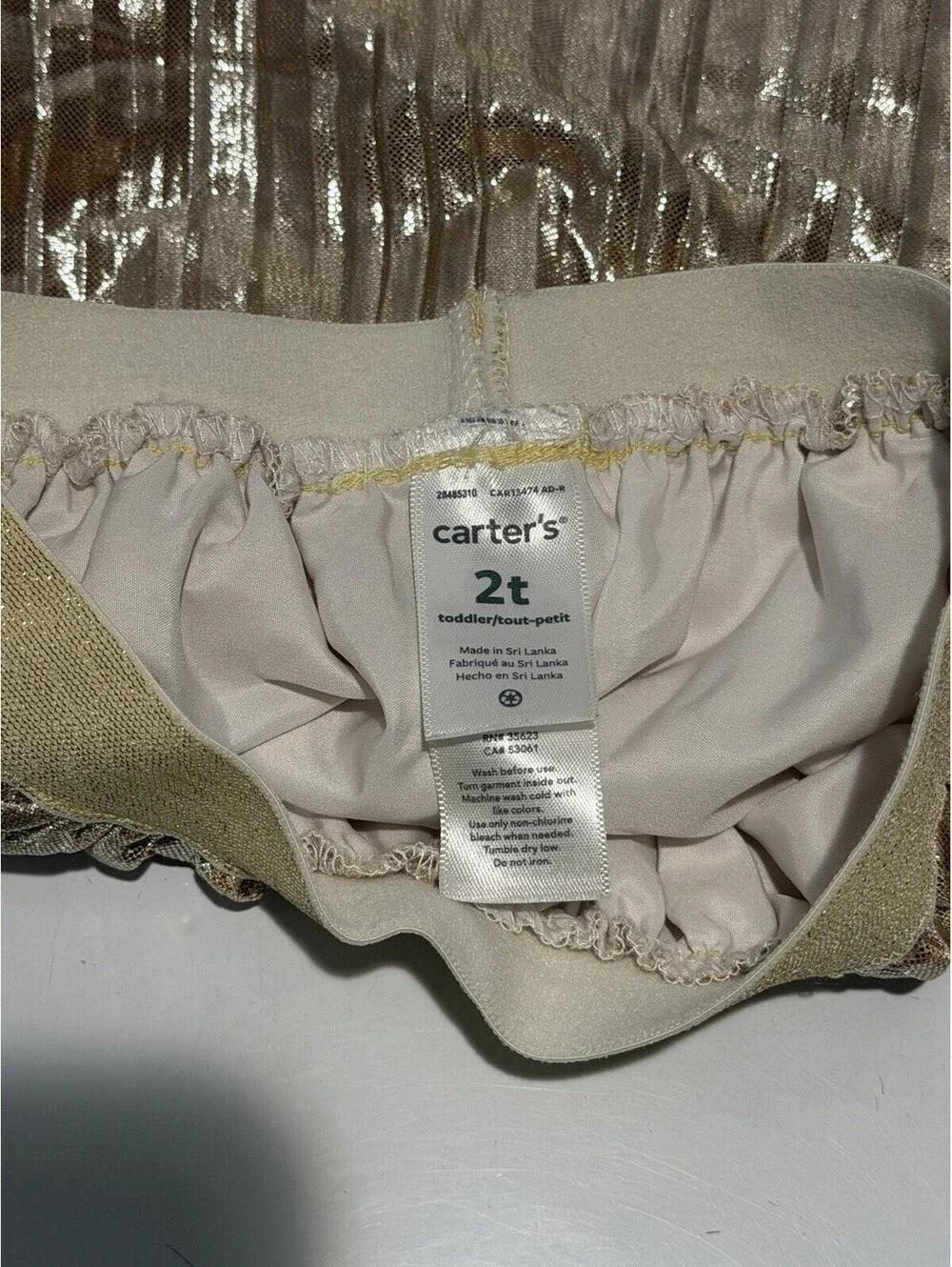 Toddlers Girls Carters Skirt Size 2T Gold Color